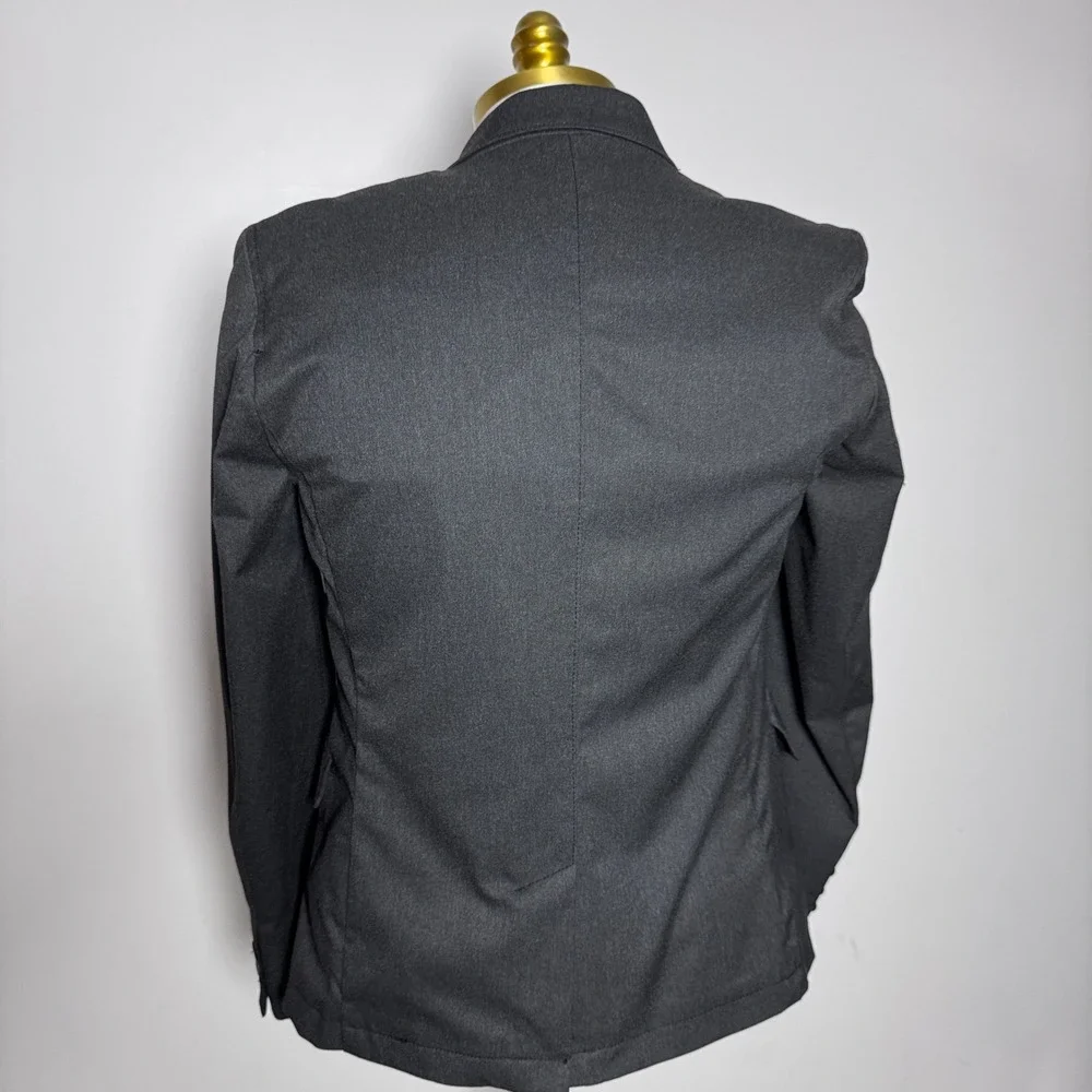 Zara Man Blazer Mens 38 Medium Dark Gray Solid Utility Young Division Jacket